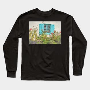 Old Cottage Window With Shutters Long Sleeve T-Shirt